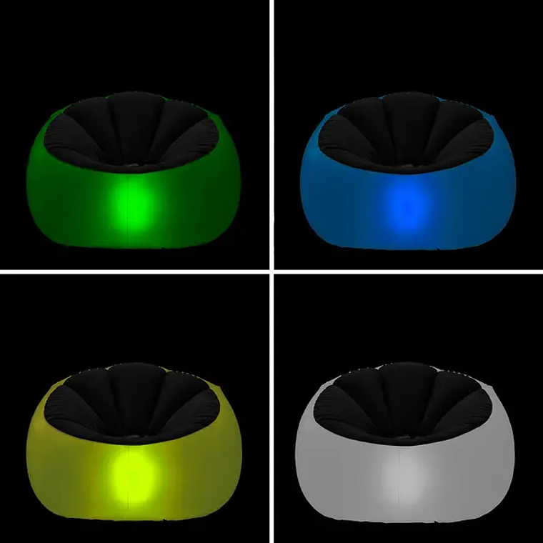Poltrona Insuflável com LED Multicolor e Controlo Remoto Chight | Portátil e Resistente à Água IP67 | InnovaGoods 8