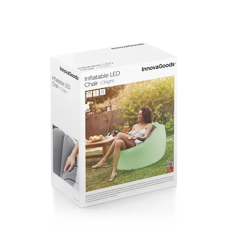 Poltrona Insuflável com LED Multicolor e Controlo Remoto Chight | Portátil e Resistente à Água IP67 | InnovaGoods 14
