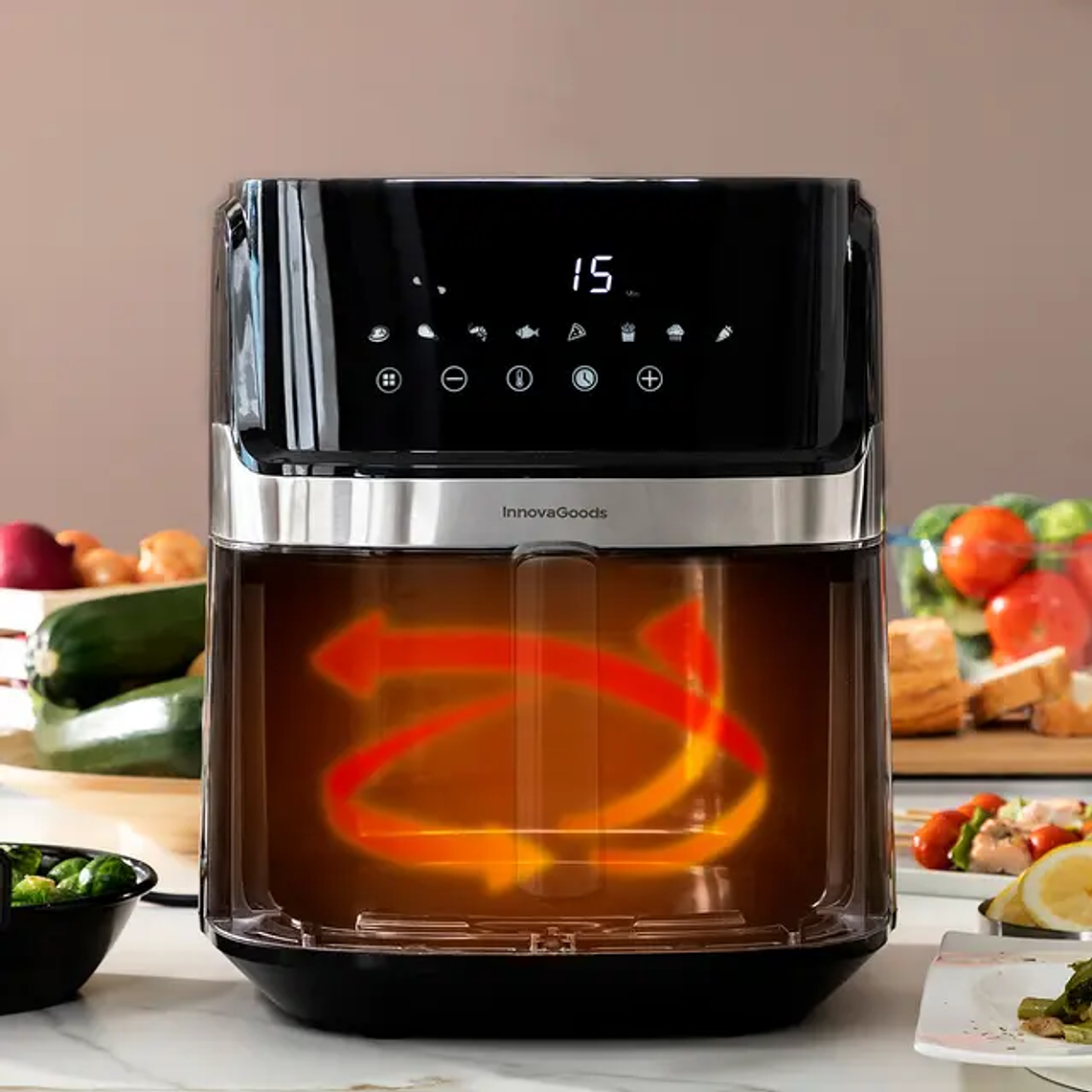 Fritadeira de Ar InnovaGoods Fryinn Pro 5500 | 5.5L, 1700W, Painel Digital | Cozinha Saudável 8