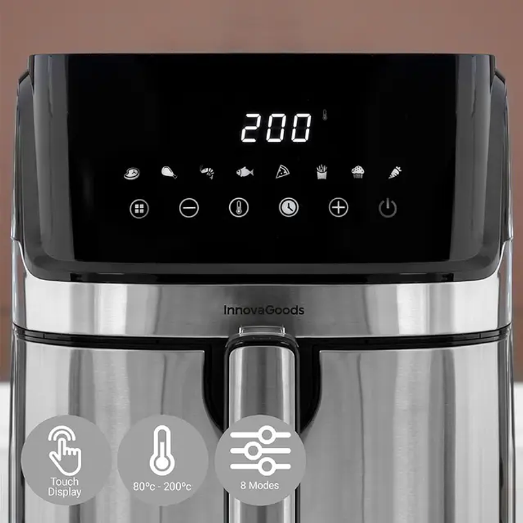 Fritadeira de Ar InnovaGoods Fryinn Pro 5500 | 5.5L, 1700W, Painel Digital | Cozinha Saudável 9