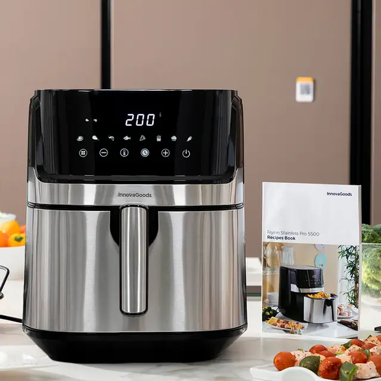 Fritadeira de Ar InnovaGoods Fryinn Pro 5500 | 5.5L, 1700W, Painel Digital | Cozinha Saudável 5