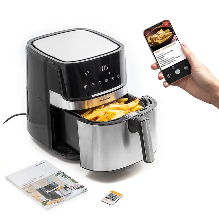 Fritadeira de Ar InnovaGoods Fryinn Pro 5500 | 5.5L, 1700W, Painel Digital | Cozinha Saudável 7