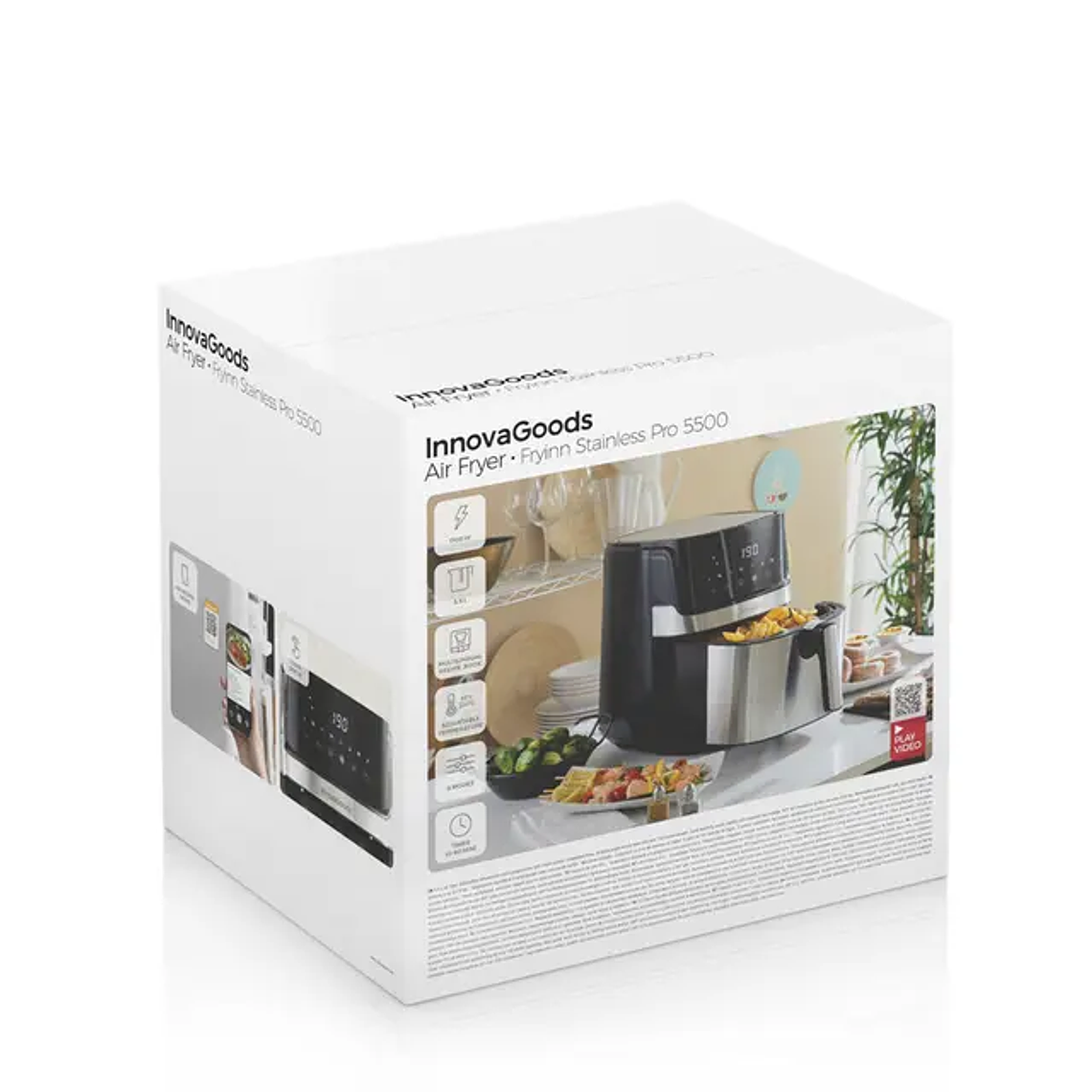 Fritadeira de Ar InnovaGoods Fryinn Pro 5500 | 5.5L, 1700W, Painel Digital | Cozinha Saudável 15