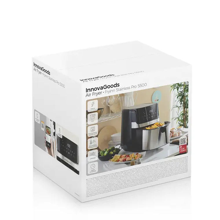 Fritadeira de Ar InnovaGoods Fryinn Pro 5500 | 5.5L, 1700W, Painel Digital | Cozinha Saudável 15