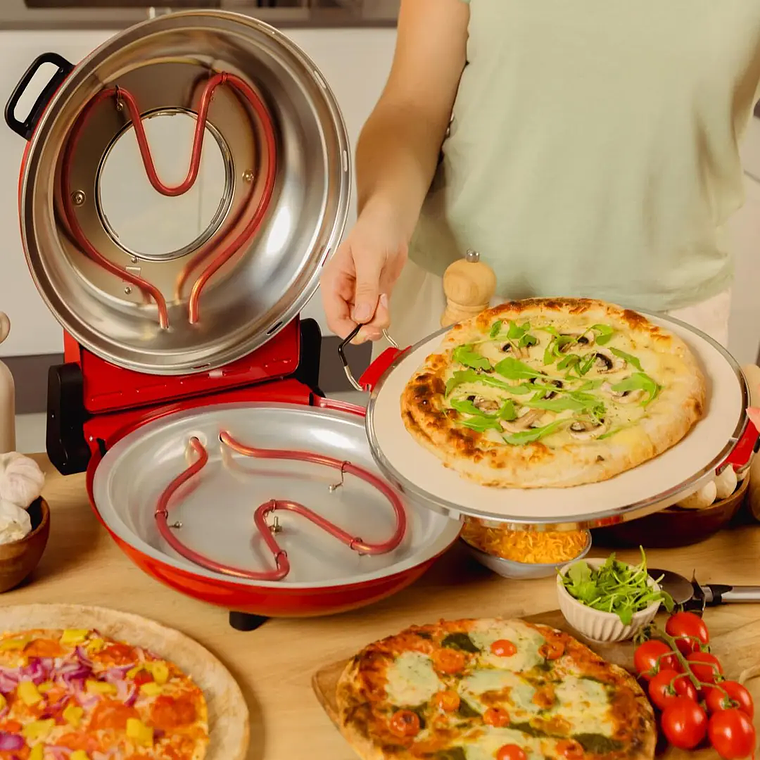Forno de Pizza Cecotec Mamma Mía Window - Pedra Refratária, 1200W, Janela de Visão, Vermelho 7