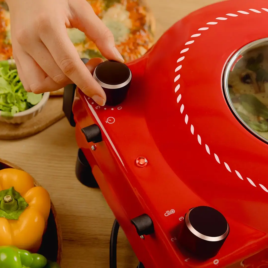 Forno de Pizza Cecotec Mamma Mía Window - Pedra Refratária, 1200W, Janela de Visão, Vermelho 13