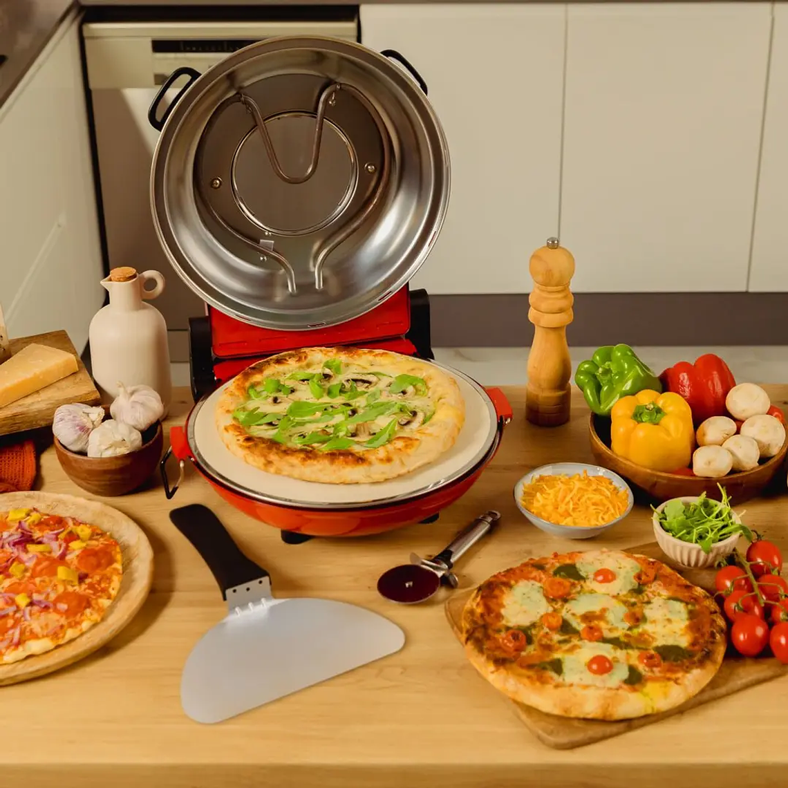 Forno de Pizza Cecotec Mamma Mía Window - Pedra Refratária, 1200W, Janela de Visão, Vermelho 4