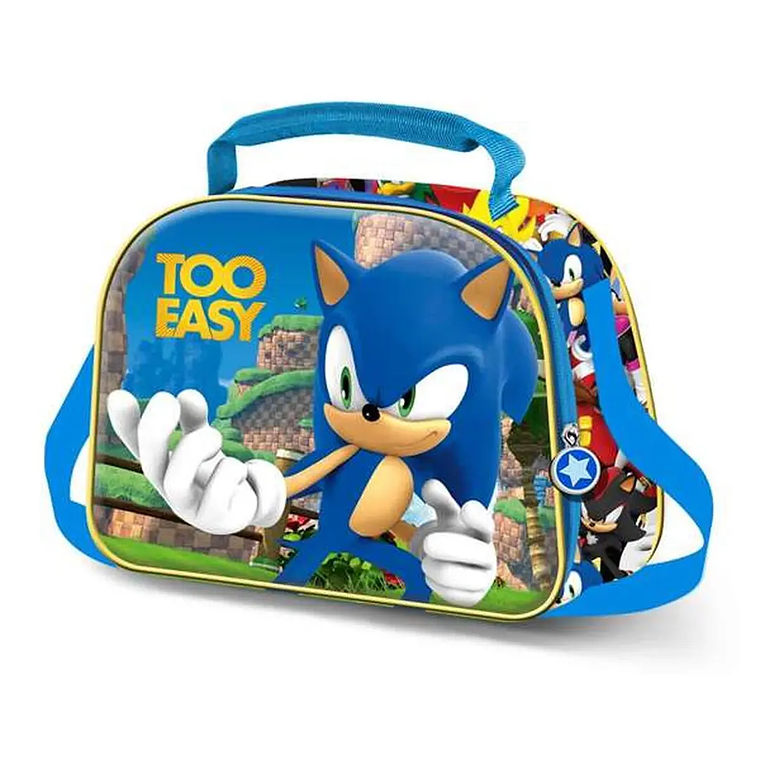 Bolsinha de Merenda Sonic - Cor Azul, 20x26x10 cm, para Crianças +3 Anos 1