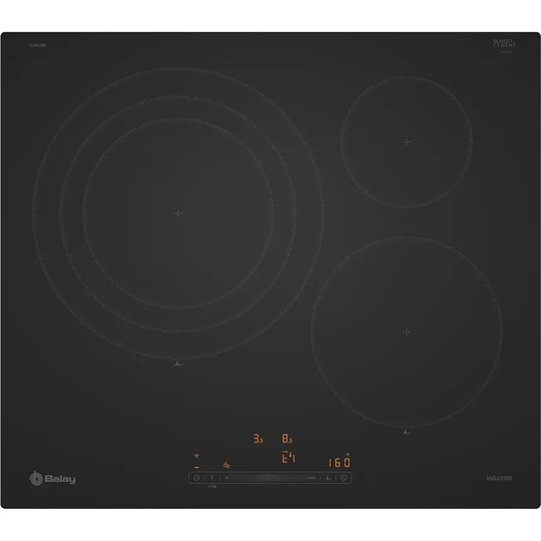 Placa de Indução Balay 3EB967MH 7400W - 3 Zonas, Tátil, Preto Mate, 60cm, Instalação Sobre Bancada 1