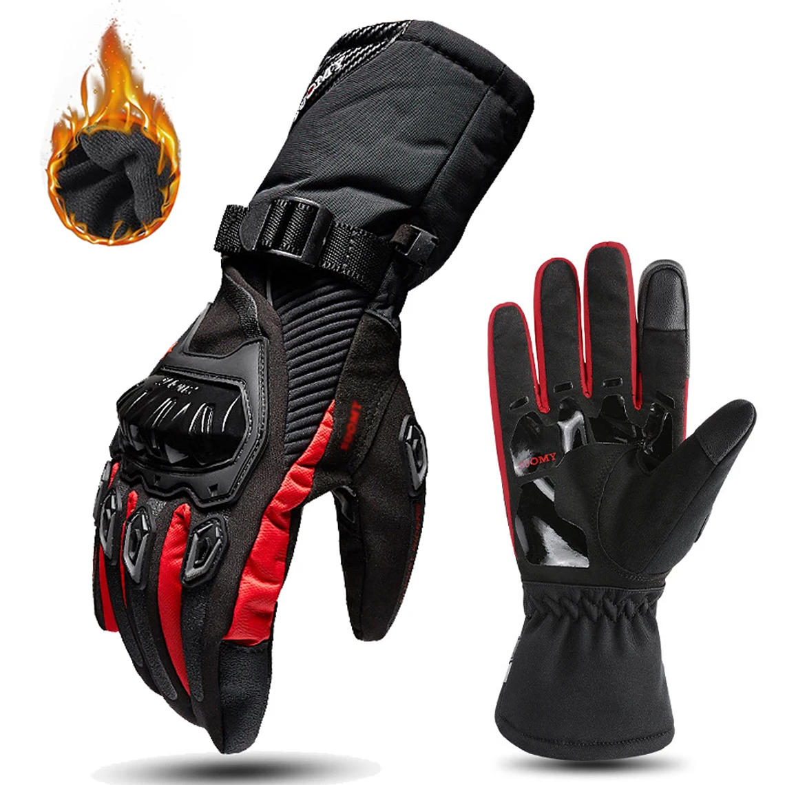 Luvas de Moto Inverno HEROBIKER - Impermeáveis, Corta-Vento, Toque no Ecrã, para Homem e Mulher, Motocross, Estrada e Scooter 9
