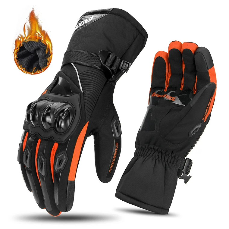 Luvas de Moto Inverno HEROBIKER - Impermeáveis, Corta-Vento, Toque no Ecrã, para Homem e Mulher, Motocross, Estrada e Scooter 10