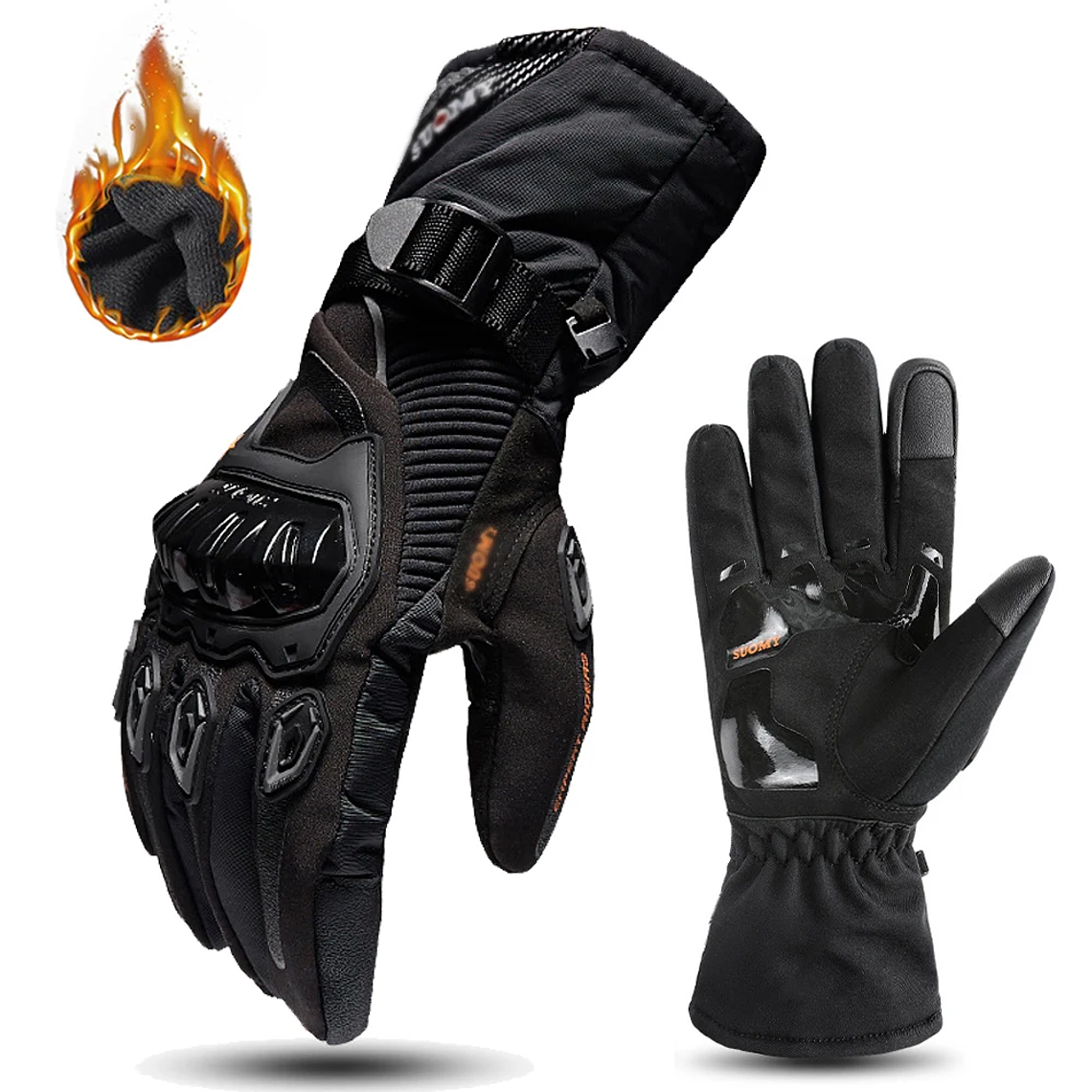 Luvas de Moto Inverno HEROBIKER - Impermeáveis, Corta-Vento, Toque no Ecrã, para Homem e Mulher, Motocross, Estrada e Scooter 11