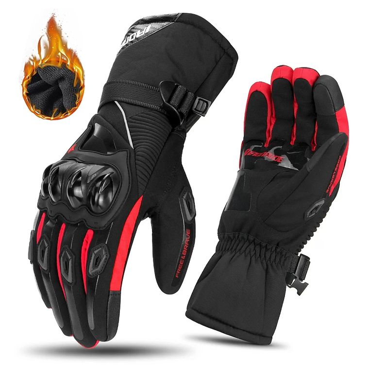Luvas de Moto Inverno HEROBIKER - Impermeáveis, Corta-Vento, Toque no Ecrã, para Homem e Mulher, Motocross, Estrada e Scooter 12