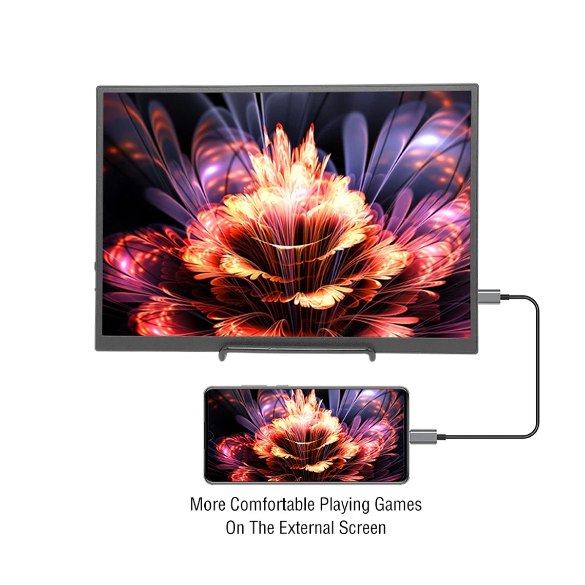 Monitor Portátil Anmite 10.5 Polegadas 1920x1280 - HDR, 100% sRGB, Baixa Luz Azul, Tipo-C, para Gaming (Xbox, PS5, Switch), Extensão de Telemóvel e PC 4