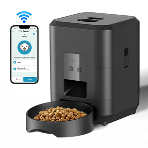 Alimentador Automático para Gatos e Cães ZYfeeder - Doseador de Comida com Temporizador, Exibição LCD e Função Slow Feed, Controlo por Botão ou WiFi (2.4G)