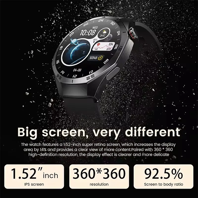 Smartwatch GT5 Pro 2025 para Homem - AMOLED 1.52