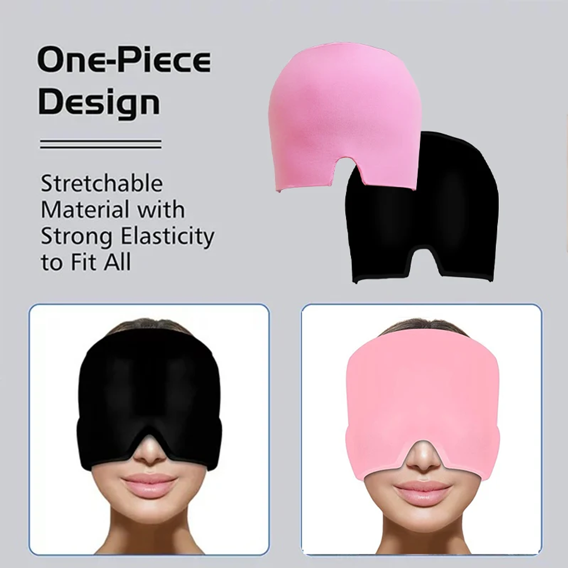 Máscara Terapêutica de Gelo e Calor para Enxaqueca - Máscara de Compressa Fria/Quente para Alívio de Dor de Cabeça, Pescoço, Seios Nasais e Insónia 2