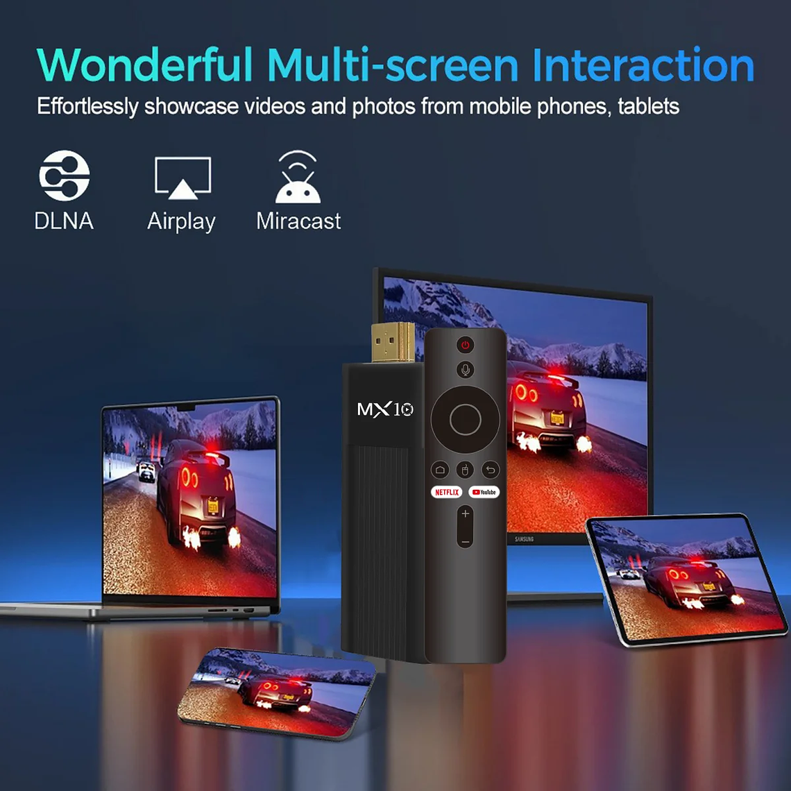 TV Stick Android MX10-F3 Ultra HD 4K - Mini PC TV com Android 10, 2GB RAM, 16GB ROM, Dual WiFi 2.4/5G, Quad Core, Inclui Controlo Remoto 6