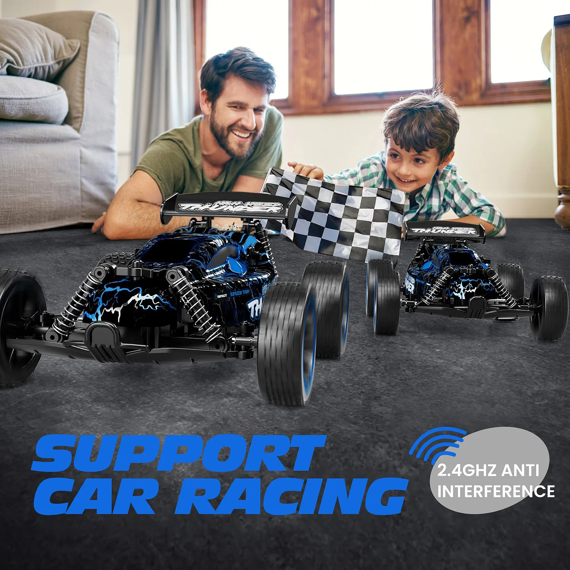 Carro RC Sinovan 1:18 de Alta Velocidade - Veículo de Corrida e Drift, 20 km/h, Controle Remoto, Bateria Recarregável, para Crianças e Adultos 6