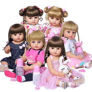 Boneca Reborn Baby Girl 50cm - Corpo Inteiro em Silicone Macio, Rosto Doce e Popular, Cabelo Realista, Presente de Natal e Aniversário de Alta Qualidade