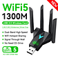 Adaptador WiFi USB 3.0 Dual Band 1300Mbps VAORLO - Dongle 4 Antenas 2.4G/5G, 802.11ac, Plug and Play, para PC e Portátil - Thumbnail 7