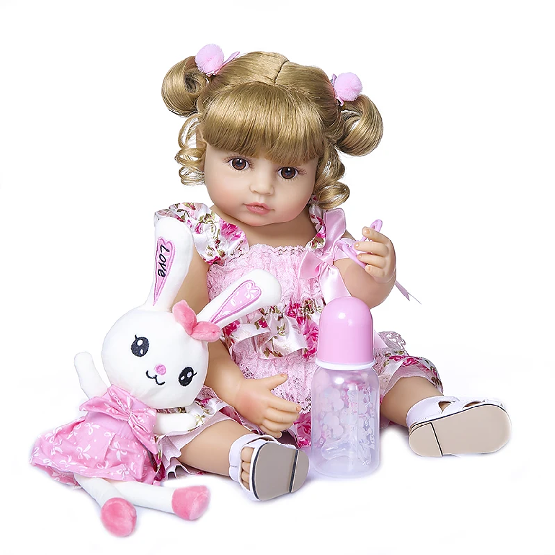 Boneca Reborn Baby Girl 50cm - Corpo Inteiro em Silicone Macio, Rosto Doce e Popular, Cabelo Realista, Presente de Natal e Aniversário de Alta Qualidade 2
