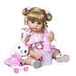 Boneca Reborn Baby Girl 50cm - Corpo Inteiro em Silicone Macio, Rosto Doce e Popular, Cabelo Realista, Presente de Natal e Aniversário de Alta Qualidade - Thumbnail 2