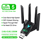Adaptador WiFi USB 3.0 Dual Band 1300Mbps VAORLO - Dongle 4 Antenas 2.4G/5G, 802.11ac, Plug and Play, para PC e Portátil - Thumbnail 8