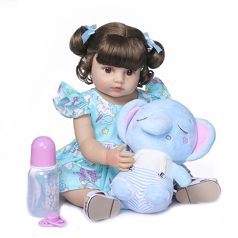 Boneca Reborn Baby Girl 50cm - Corpo Inteiro em Silicone Macio, Rosto Doce e Popular, Cabelo Realista, Presente de Natal e Aniversário de Alta Qualidade 3