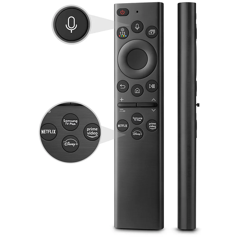Controle Remoto por Voz Universal BN59-01385A para Samsung Smart TV 2019-2023 - Compatível com Crystal UHD, Neo QLED, OLED, 4K e 8K (Função Solar Não Incluída) 1