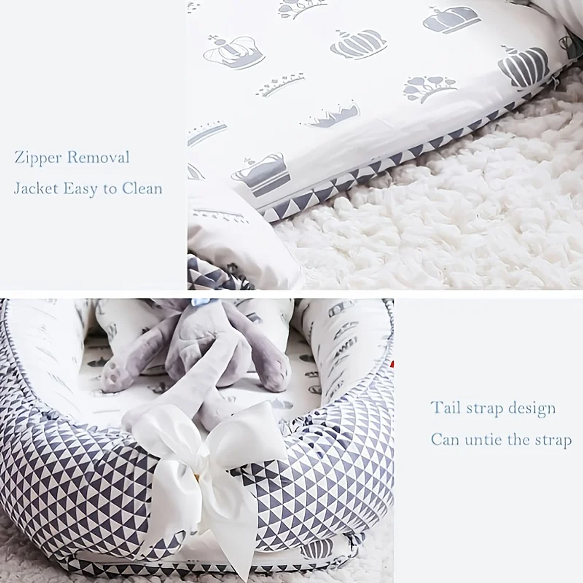 Ninho para Bebê Co-Sleeping - Berço Portátil Ajustável para Cama, Alcochoado e Respirável, para Recém-Nascidos até 2 Anos 6