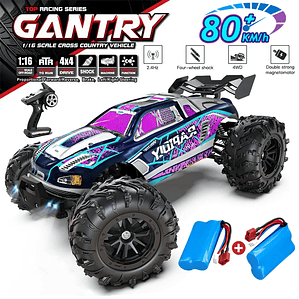 Carro RC Drift 4WD 1:16 80km/h - Veículo de Corrida Elétrico Brushless, Alta Velocidade, Com Luzes LED, Para Adultos e Crianças