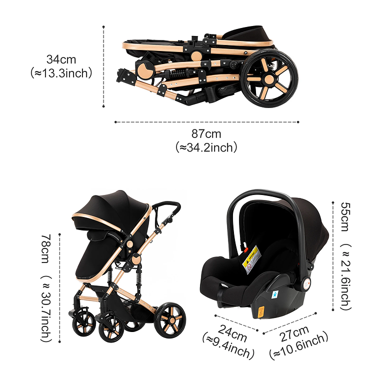 Magic ZC 588 3-in-1 Baby Stroller - Lightweight, Multifunctional, with Reversible Seat and Bassinet Mode - Ideal for Newborns up to 20kg 7