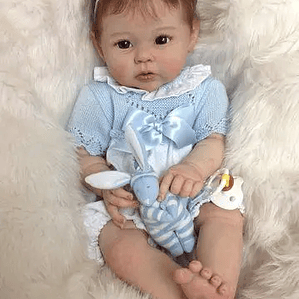 Boneca Reborn NPK 'Raven' 20 Polegadas (50cm) - Pintura Finalizada, Cabelo Enraizado, Pele 3D com Veias Visíveis - Boneca Bebê Realista de Toque Macio