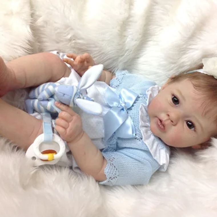 Boneca Reborn NPK 'Raven' 20 Polegadas (50cm) - Pintura Finalizada, Cabelo Enraizado, Pele 3D com Veias Visíveis - Boneca Bebê Realista de Toque Macio 2