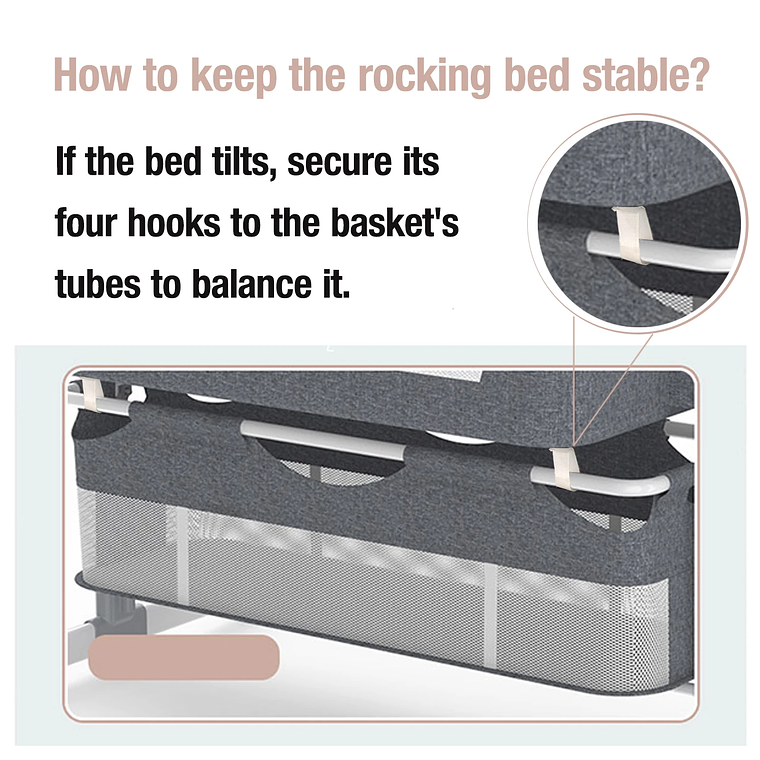 Berço Automático Magic ZC com Balanço Eletrônico, Bluetooth, Timer e Controle Remoto - Estrutura Dobrável, Laterais em Rede Respirável e Colchão Macio para Recém-Nascidos (Suporta até 20kg) 8