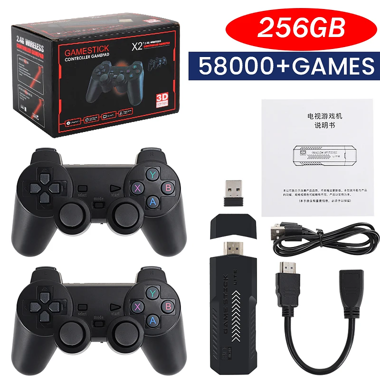 Consola de Videojogos Retro X2 Plus GD10 Pro 256G com 50.000 Jogos - 4K/3D HD, 2 Comandos Sem Fios, Suporte 50 Emuladores, Presente para Todas as Idades 7