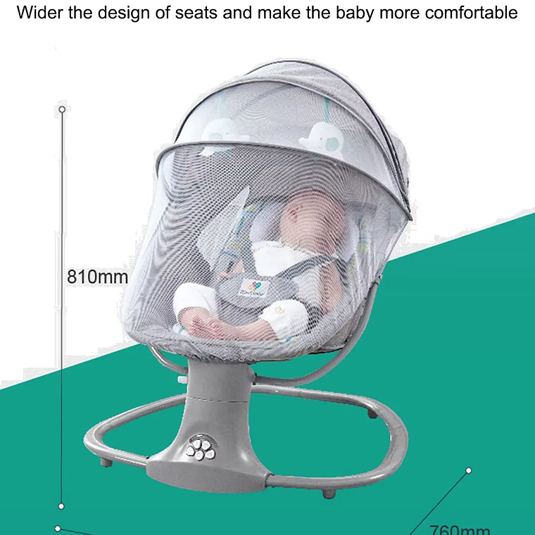 Magic ZC Electric Swing Crib - Automatic Baby Swing Bed with Music, Timer and Remote Control, for Newborns up to 2 Years Old 6