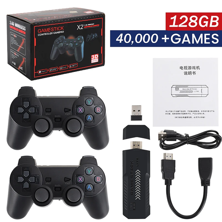 Consola de Videojogos Retro X2 Plus GD10 Pro 256G com 50.000 Jogos - 4K/3D HD, 2 Comandos Sem Fios, Suporte 50 Emuladores, Presente para Todas as Idades 8