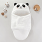 Baby Sleeping Bag 0-9 Months - Cozy Winter Swaddle Blanket in Flannel, Cotton and Plush, Front Closure with Ties, Animal Designs (Bear, Panda, Rabbit, Elephant) - thumbnail 10