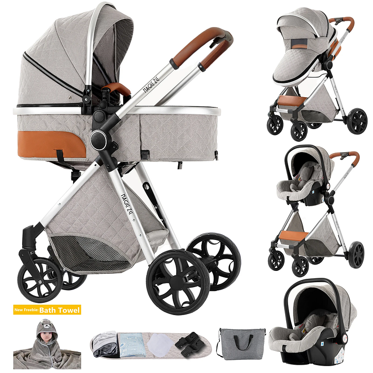 Magic ZC 588 3-in-1 Baby Stroller - Lightweight, Multifunctional, with Reversible Seat and Bassinet Mode - Ideal for Newborns up to 20kg 10