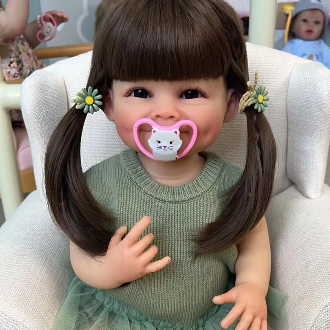 NPK 55CM Full Body Soft Silicone Reborn Toddler Doll Raya Lifelike Soft Touch High Quality Doll Gifts for Children 3