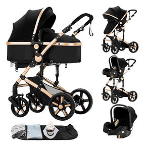 Carrinho de Bebê 3 em 1 Magic ZC 588 - Alto, Leve e Conversível com Bebê-conforto, Passeio e Modo Berço - Dobrável Compacto para Viagens