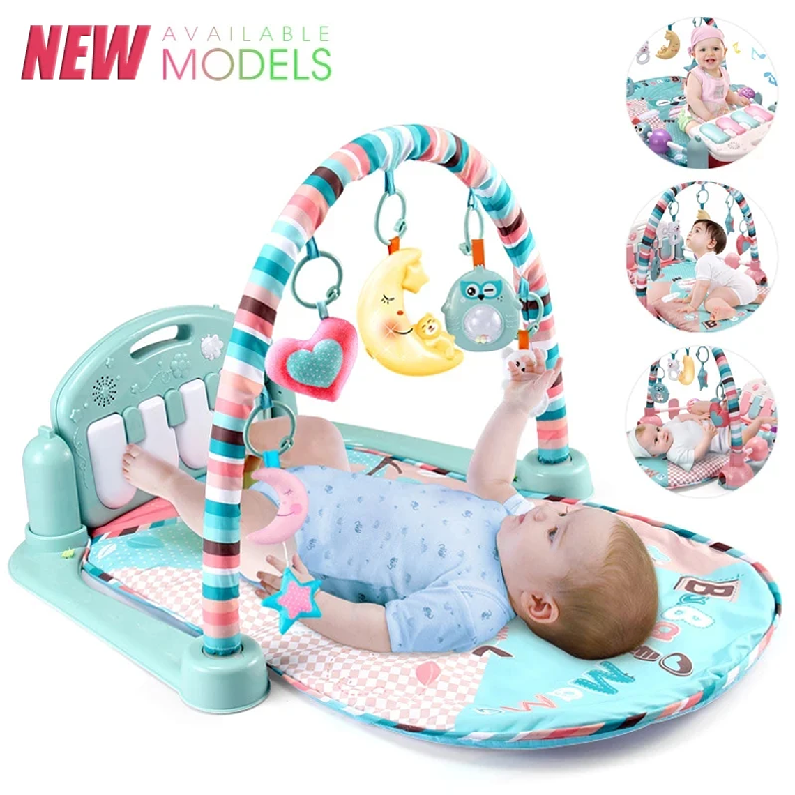 Baby Fitness Stand Music Play Gym Activity Toys Newborn Piano Crawling Blanket Pedal Game Pad Early Education 0-36 Months Gifts 1