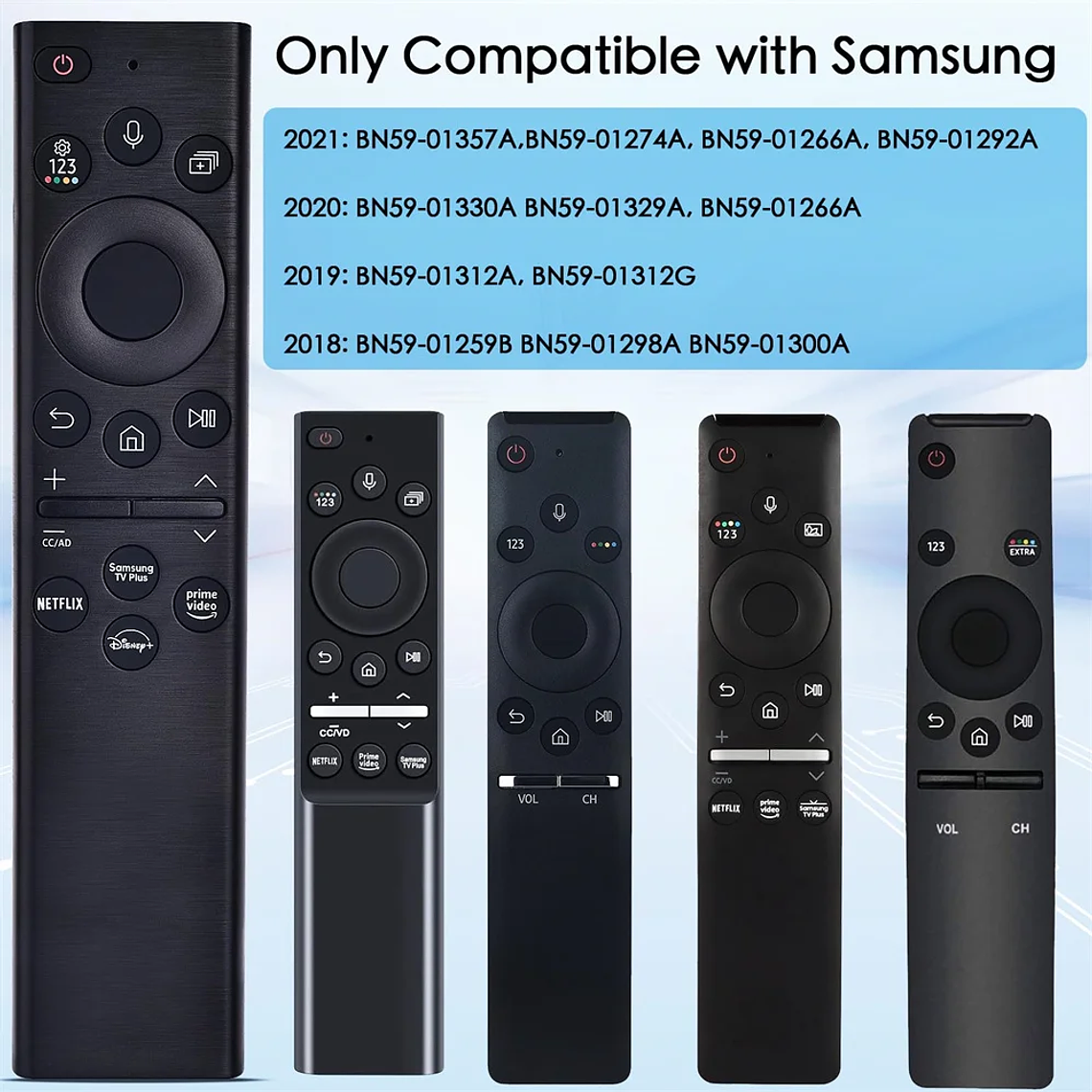 Controle Remoto por Voz Universal BN59-01385A para Samsung Smart TV 2019-2023 - Compatível com Crystal UHD, Neo QLED, OLED, 4K e 8K (Função Solar Não Incluída) 3
