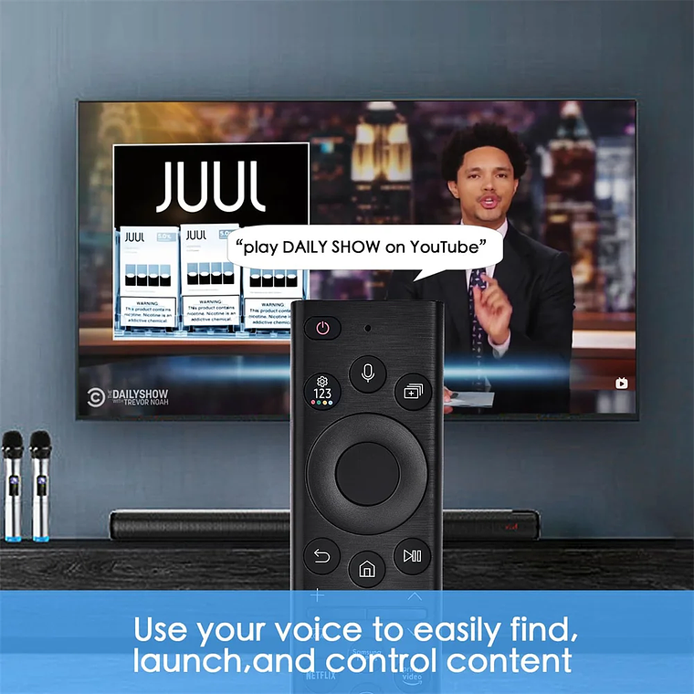 Controle Remoto por Voz Universal BN59-01385A para Samsung Smart TV 2019-2023 - Compatível com Crystal UHD, Neo QLED, OLED, 4K e 8K (Função Solar Não Incluída) 4