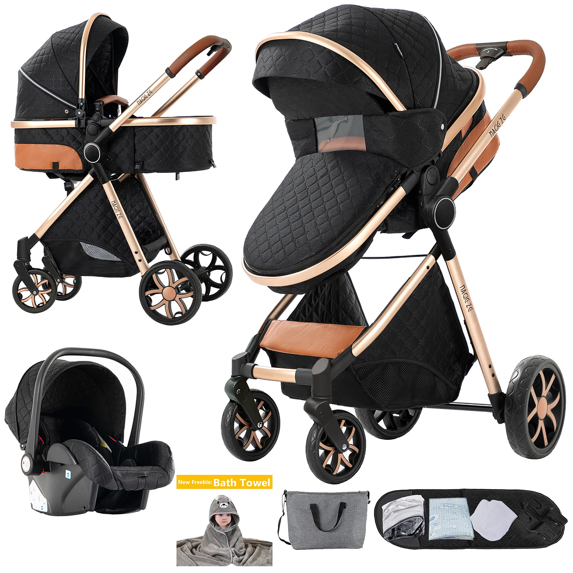 Magic ZC 588 3-in-1 Baby Stroller - Lightweight, Multifunctional, with Reversible Seat and Bassinet Mode - Ideal for Newborns up to 20kg 14