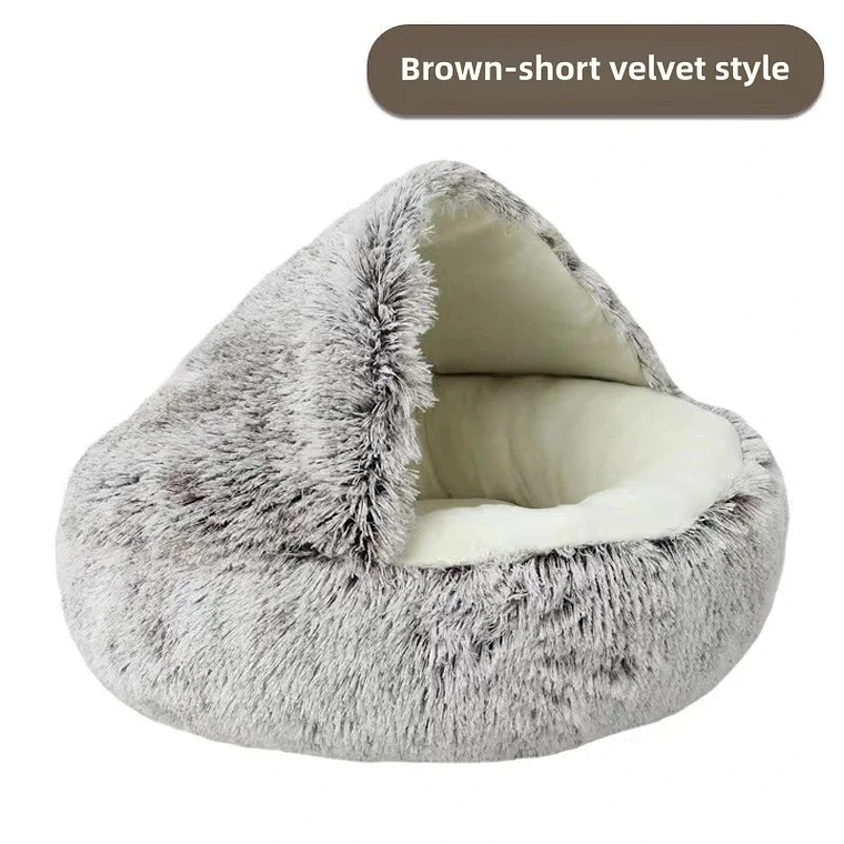 LEWEN Semi-Enclosed Winter Cat Bed - Soft Nest with Comfort, Warm Blanket and Thermal Insulation, for Cats and Small Dogs 11