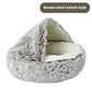 LEWEN Semi-Enclosed Winter Cat Bed - Soft Nest with Comfort, Warm Blanket and Thermal Insulation, for Cats and Small Dogs - thumbnail 11