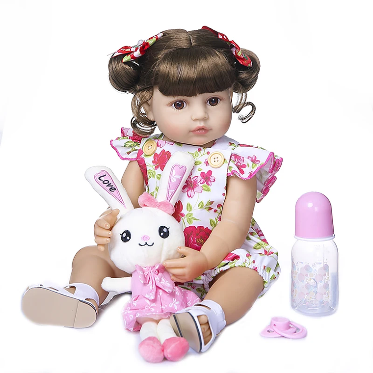 Boneca Reborn Baby Girl 50cm - Corpo Inteiro em Silicone Macio, Rosto Doce e Popular, Cabelo Realista, Presente de Natal e Aniversário de Alta Qualidade 13